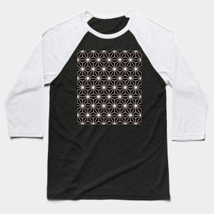 Art Deco Pattern No 57 - Black and White - Geometric Pattern Baseball T-Shirt